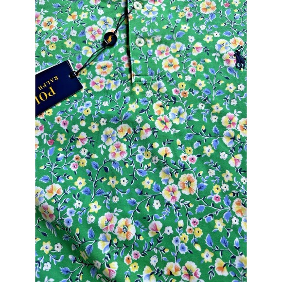 Polo Ralph Lauren Men's Classic-Fit Floral Soft Cotton Polo Shirt Green Multi M - Picture 7 of 10
